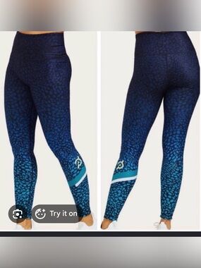 Peloton High-Waist Blue Printed Athletic Leggings